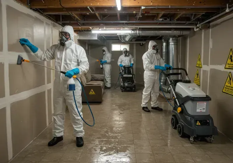 Basement Moisture Removal and Structural Drying process in Hickory Creek, TX